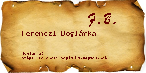 Ferenczi Boglárka névjegykártya