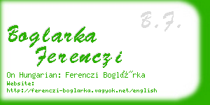 boglarka ferenczi business card